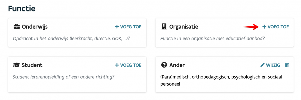 profiel geen organisatie